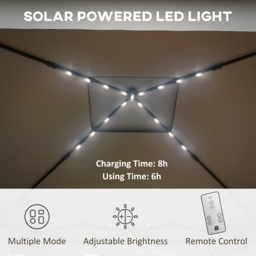 Outsunny 3 x 3m Grey Solar LED Pop Up Gazebo - Wilko - thumbnail 6