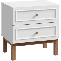 Florence Wensley 2 Drawer Light Grey and Oak Bedside Table - Multi - Furniture To Go - Wilko - thumbnail 3