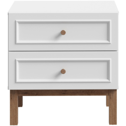 Florence Wensley 2 Drawer Light Grey and Oak Bedside Table - Multi - Furniture To Go - Wilko - thumbnail 4