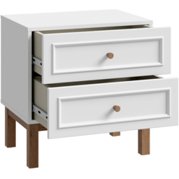 Florence Wensley 2 Drawer Light Grey and Oak Bedside Table - Multi - Furniture To Go - Wilko - thumbnail 5