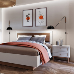 Florence Wensley 2 Drawer Light Grey and Oak Bedside Table - Multi - Furniture To Go - Wilko - thumbnail 7