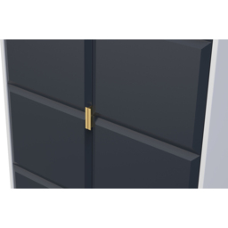 Crowndale Cube 2 Door Matt Indigo and White Wardrobe Ready Assembled - Blue - Wilko - thumbnail 6