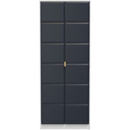 Crowndale Cube 2 Door Matt Indigo and White Wardrobe Ready Assembled - Blue - Wilko - thumbnail 4