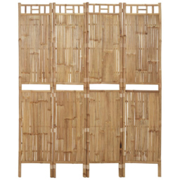 vidaXL Bamboo 4 Panel Room Divider 160 x 180cm - Size: 4 Panels - Brown - Wilko - thumbnail 3