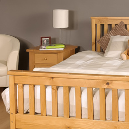Brooklyn King Size Caramel Wooden Bed Frame - Cream - Wilko - thumbnail 3