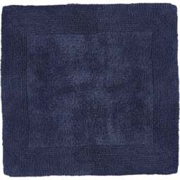 Allure Bath Fashions Elegance Navy Reversible Square Bath Mat 55 x 55cm - Size: 53 x 55cm - Blue - Wilko