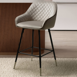 Savanna Mink Brushed Velvet Bar Stool Set of 2 - Size: 54 x 52 x 96cm - Brown - Wilko