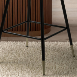 Savanna Mink Brushed Velvet Bar Stool Set of 2 - Size: 54 x 52 x 96cm - Brown - Wilko - thumbnail 4