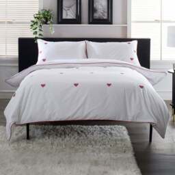 The Lyndon Company Filigree Hearts Single White Duvet Set - Wilko - thumbnail 1