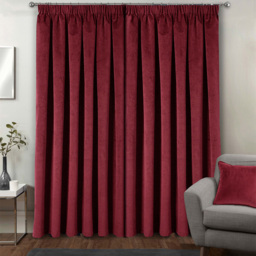 Enhanced Living Oxford Red Thermal Blackout Pencil Pleat Velvet Curtains 229 x 183cm - Wilko - thumbnail 4