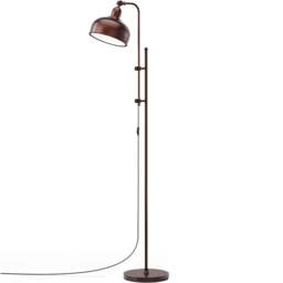 Costway Height Adjustable Industrial Floor Lamp - Size: 82 x 43 x 30cm - Brown - Wilko
