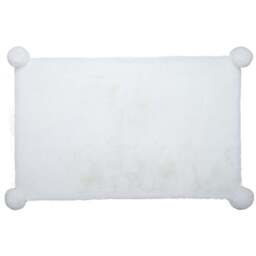Luxury Rabbit Fur Pom Rug - White - Wilko - thumbnail 1