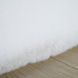 Luxury Rabbit Fur Pom Rug - White - Wilko - thumbnail 6