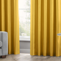 Intimates Faux Silk Ochre Curtains 229 x 229cm - Size: W 229 x D 229cm - Yellow - Wilko - thumbnail 4