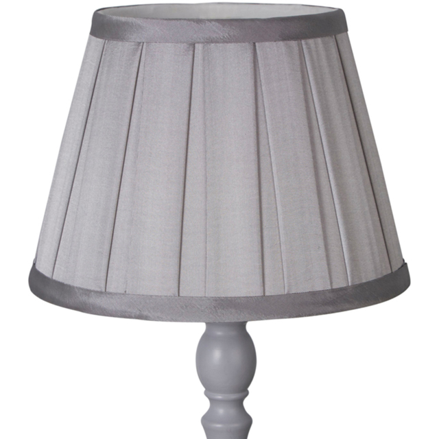 Lighting Collection Barnes Light Grey Pleated Tapered Lamp Shade 20cm - Size: 17 x 21 x 21cm - Silver - Wilko - image 1