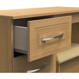 Crowndale Dorset 3 Drawer Modern Oak Dressing Table Set - Wood - Wilko - thumbnail 7