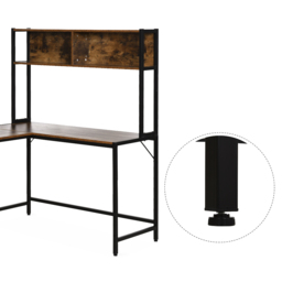 Portland Industrial L-Shaped Desk Brown - Size: 140 x 125 x 149cm - Wilko - thumbnail 4