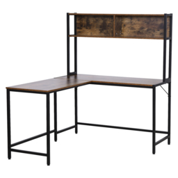 Portland Industrial L-Shaped Desk Brown - Size: 140 x 125 x 149cm - Wilko - thumbnail 3