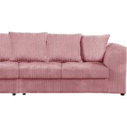Luxor 4 Seater Pink Jumbo Cord Scatter Back Sofa - Wilko - thumbnail 4
