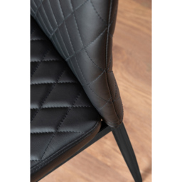 Furniturebox Valera Set of 4 Black Faux Leather Dining Chair - Wilko - thumbnail 7