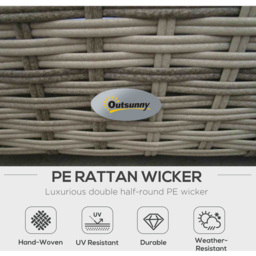 Outsunny 6 Seater Grey and Orange Rattan Sofa Lounge Set - Wilko - thumbnail 6