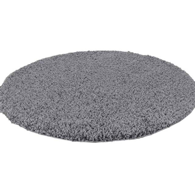 Desire Rugs Oxford Dark Grey Plain Round Shaggy Rug 120 x 120cm - Wilko - image 1