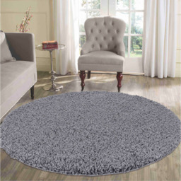 Desire Rugs Oxford Dark Grey Plain Round Shaggy Rug 120 x 120cm - Wilko - thumbnail 3