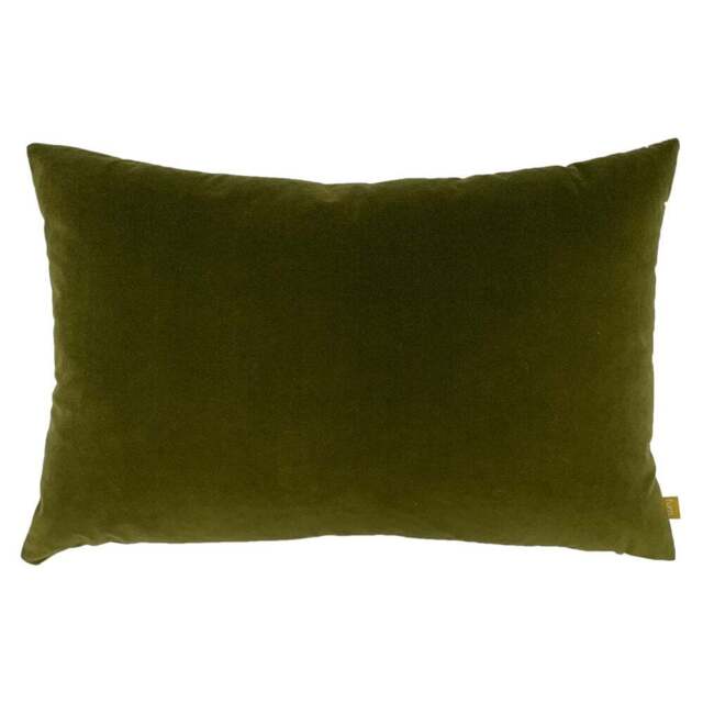 furn. Contra Olive Velvet Cushion - Size: 60 x 40cm - Green - Wilko - image 1