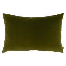 furn. Contra Olive Velvet Cushion - Size: 60 x 40cm - Green - Wilko