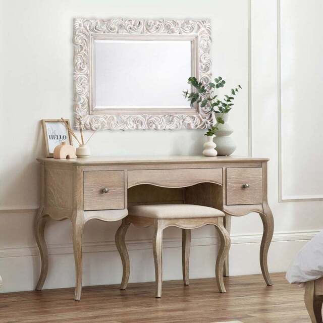 Julian Bowen Camille 2 Drawer Dressing Table Set - Size: 75 x 130 x 45cm - Brown - Wilko - image 1