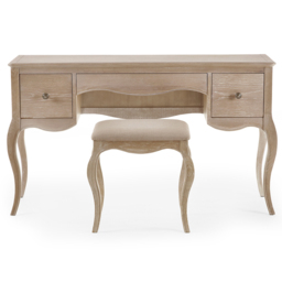 Julian Bowen Camille 2 Drawer Dressing Table Set - Size: 75 x 130 x 45cm - Brown - Wilko - thumbnail 3