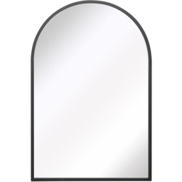 The Arcus Black Arched Metal Wall Mirror 120 x 80cm - MirrorOutlet - Wilko