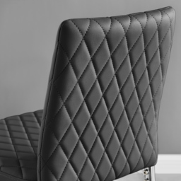 Furniturebox Valera Black and Silver Faux Leather Bar Stool Set of 2 - Wilko - thumbnail 5