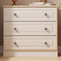 Crowndale Norfolk 3 Drawer Kashmir Ash and Bardolino Oak Chest of Drawers Ready Assembled - Kashmir Ash & Bardolino Oak - Wilko - thumbnail 1