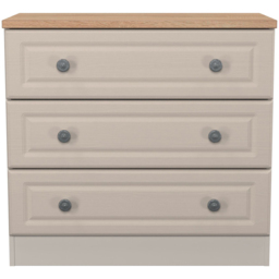 Crowndale Norfolk 3 Drawer Kashmir Ash and Bardolino Oak Chest of Drawers Ready Assembled - Kashmir Ash & Bardolino Oak - Wilko - thumbnail 3
