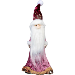 Shatchi Burgundy Santa Christmas Decoration 66cm - Size: 37 x 22 x 12cm - Pink - Wilko - thumbnail 1