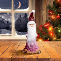 Shatchi Burgundy Santa Christmas Decoration 66cm - Size: 37 x 22 x 12cm - Pink - Wilko - thumbnail 3