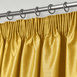 Intimates Faux Silk Ochre Curtains 168 x 137cm - Size: W 168 x D 137cm - Yellow - Wilko - thumbnail 3