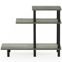 Walplus 2 Shelf French Oak Grey and Black Turn-N-Tube Side Table - Size: 29.49 x 65.1 x 80.01cm - Wilko - thumbnail 4