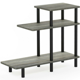 Walplus 2 Shelf French Oak Grey and Black Turn-N-Tube Side Table - Size: 29.49 x 65.1 x 80.01cm - Wilko - thumbnail 3