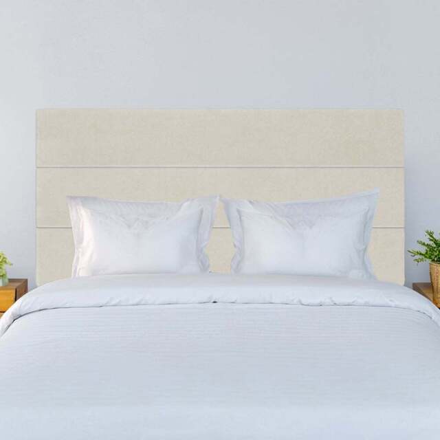 Bedmaster Super King Cream Naples Velvet Milan Lined Headboard - Wilko - image 1