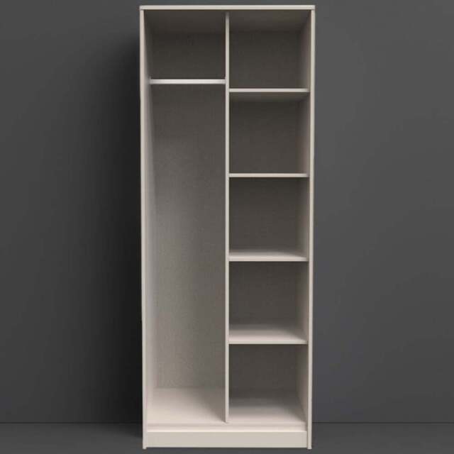 Crowndale Hong Kong Ready Assembled Kashmir Ash Tall Open Wardrobe - Size: Doorless - Cream - Wilko - image 1