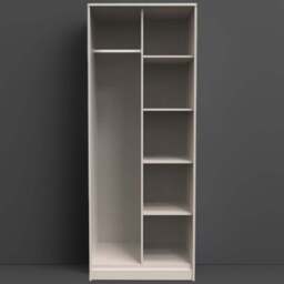 Crowndale Hong Kong Ready Assembled Kashmir Ash Tall Open Wardrobe - Size: Doorless - Cream - Wilko