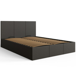 GFW King Size Grey Hopsack Fabric End Lift Ottoman Bed with Bonnell Mattress - Wilko - thumbnail 6