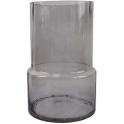 Botanik Smoke Grey Glass Vase 26cm - Size: 26 x 17 x 17cm - Wilko