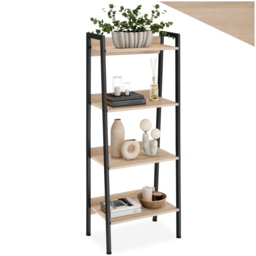 Tectake 5 Shelf Oak Wood Light Shelving Unit 34 x 57.5cm - Brown - Wilko - thumbnail 3