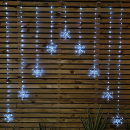 Samuel Alexander 320 Cool White LED Snowflake Curtain Lights - Size: 120 x 125 x 120cm - Wilko