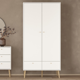 Florence Cumbria 2 Door 2 Drawer White Wardrobe - Size: 2 Door, 2 Drawer - Furniture to Go - Wilko - thumbnail 1