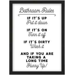 Artery8 Bathroom Funny Toilet Sign Framed Wall Art Print - Size: 32.3 x 23.4 x 1.5cm - White - Wilko - thumbnail 1
