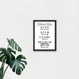 Artery8 Bathroom Funny Toilet Sign Framed Wall Art Print - Size: 32.3 x 23.4 x 1.5cm - White - Wilko - thumbnail 4